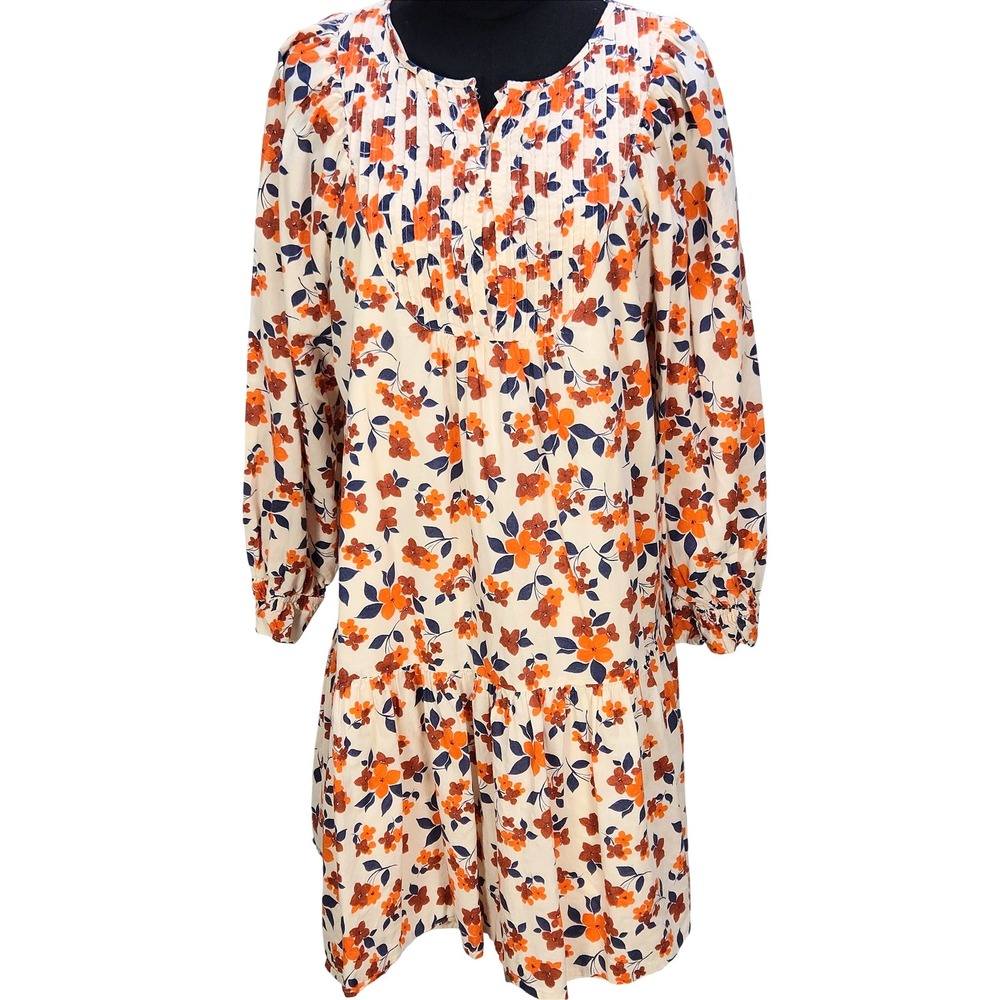 Women's Elizabeth and James Small Floral Long Sleeve Tiered Pintuck Dress